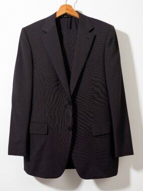 Canali Navy Pinstripe Suit 42R